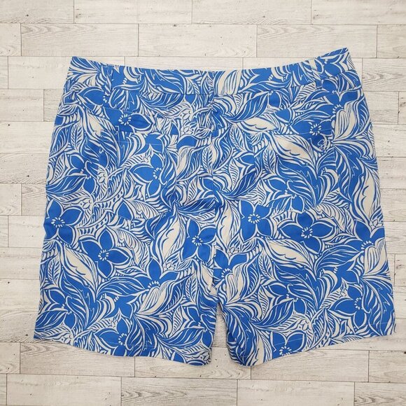 Stella Parker Shorts Activewear Golf Stretch Tropical Print Blue Womens 16 NWT - Picture 8 of 14
